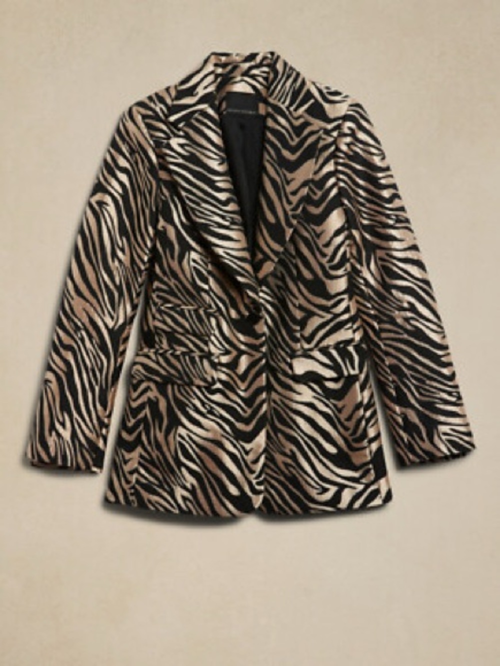 NWT Banana Republic Zebra-Print Blazer Jacket - Black & Cream